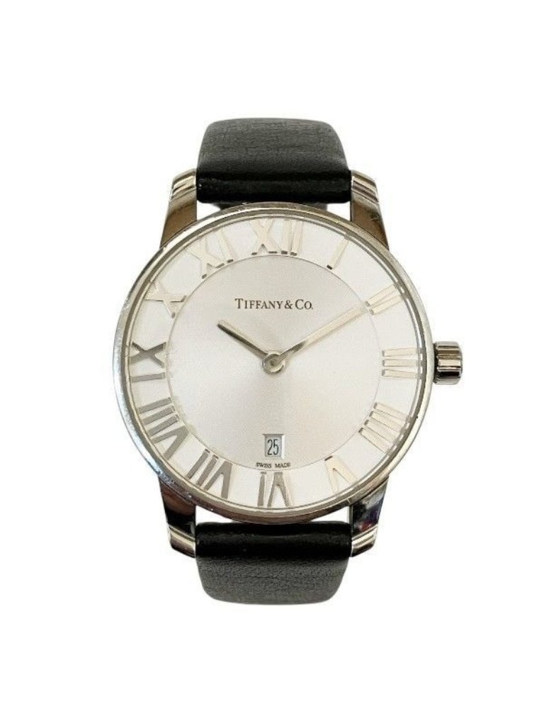 Tiffany  Co Atlas 2 Hand Quartz Watch SilverDial